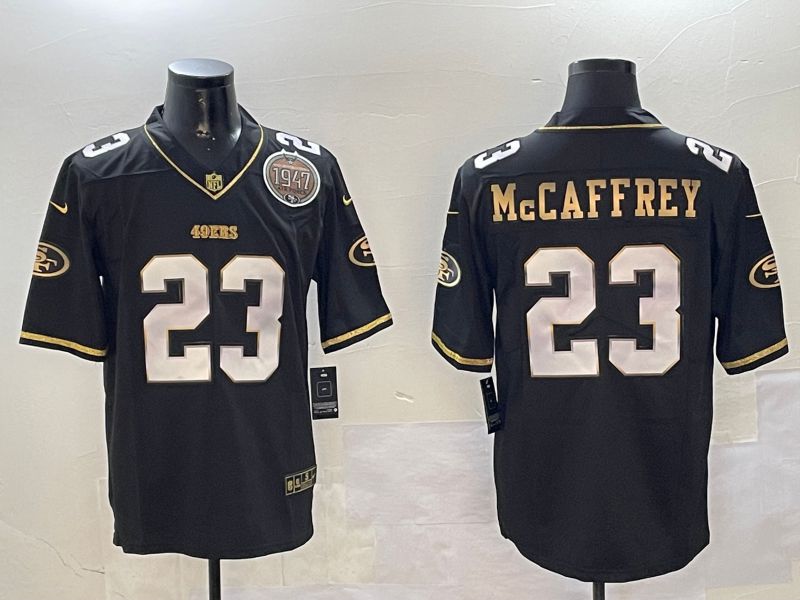 Men San Francisco 49ers #23 Mccaffrey Black Gold 2024 Nike Limited NFL Jersey style 01081